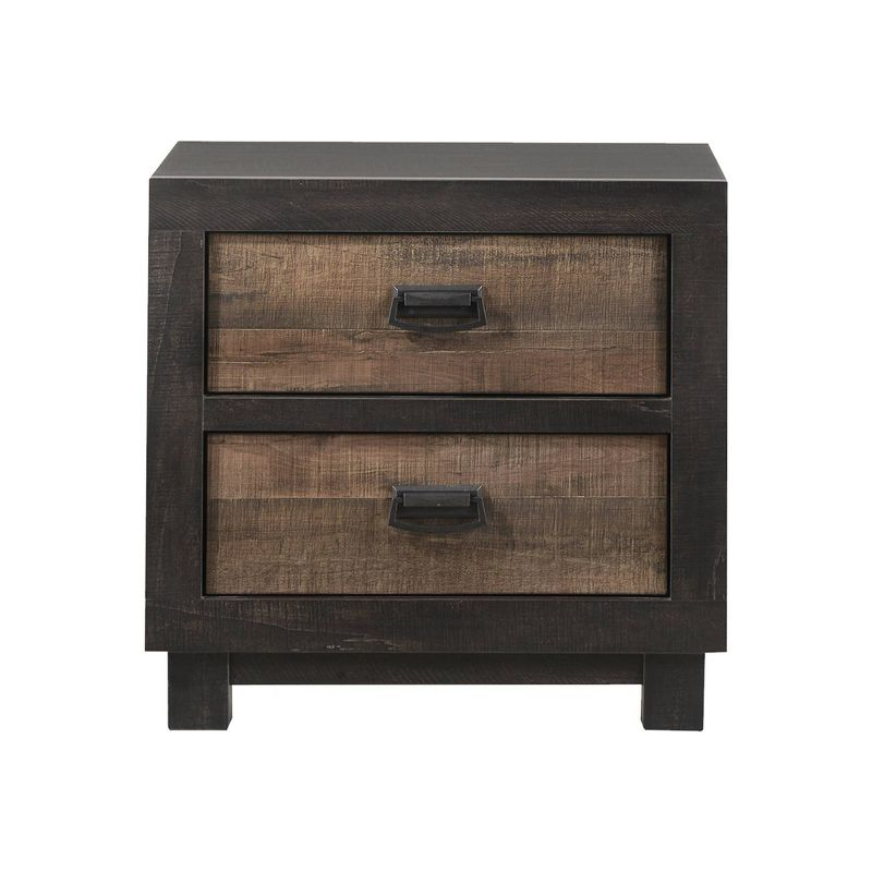 2 Drawer Harrison Nightstand Walnut - Picket House Furnishings: Felt Lined, Dust Proof Layer, Dark Nickel Pulls