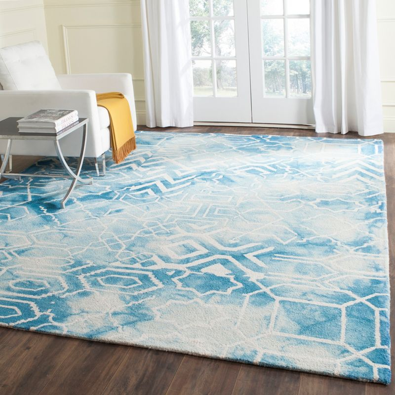 Dip Dye DDY678 Hand Tufted Area Rug - Blue/Ivory - 8'x10' - Safavieh.