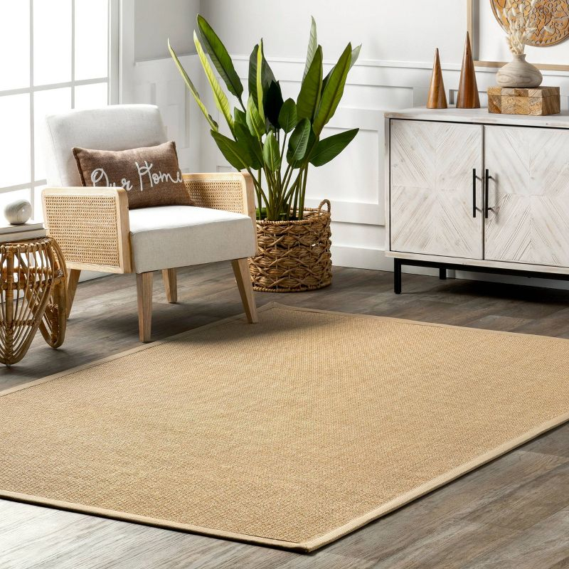 3'x5' Machine Woven orsay sisal Accent Rug Beige - nuLOOM: Modern Indoor Low Pile Skid-Resistant Area Rug