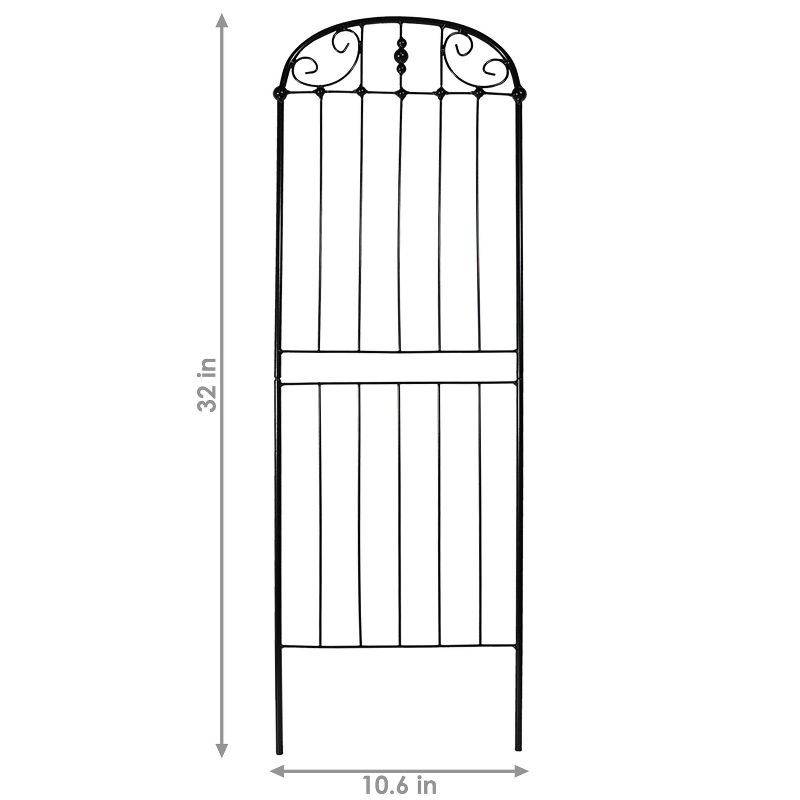 Sunnydaze Metal Wire Traditional Garden Trellis for Climbing Plants and Flowers - 32" H - Black - 2-Pack