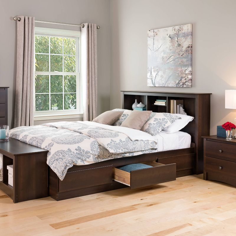 Full Mate's Platform Storage Bed with 6 Drawers Espresso - Prepac: Wood Composite, Pine Frame, No Box Spring Required