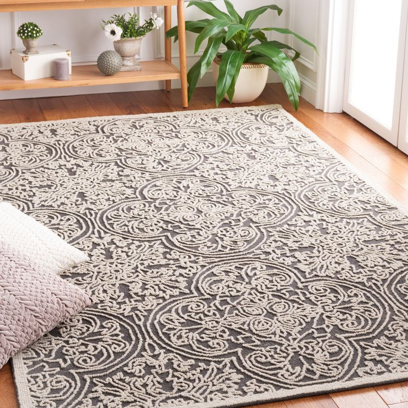 Trace TRC101 Hand Tufted Area Rug - Dark Grey/Light Grey - 6'x6' - Safavieh.