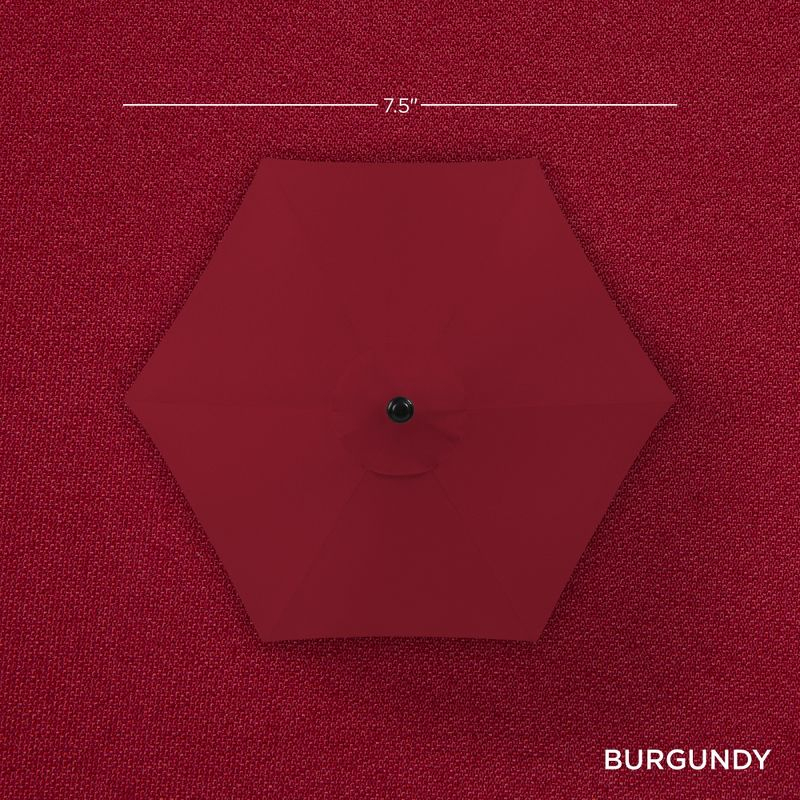 Best Choice Products 7.5ft Outdoor Solar Patio Umbrella for Deck, Pool w/ Tilt, Crank, LED Lights - Burgundy