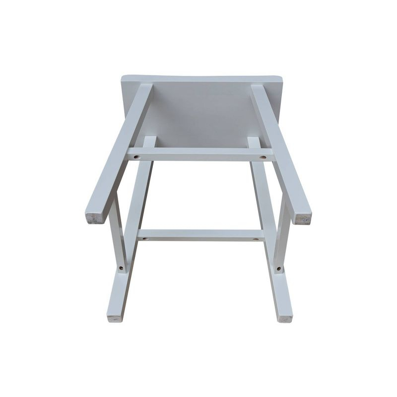 Davis Saddle Seat Counter Height Barstool White - International Concepts: Solid Wood, Rubberwood Legs, No Assembly Required