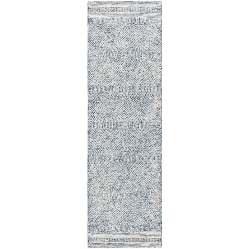Abstract ABT340 Hand Tufted Indoor Runner Rug - Ivory/Navy - 2'3"x8' - Safavieh