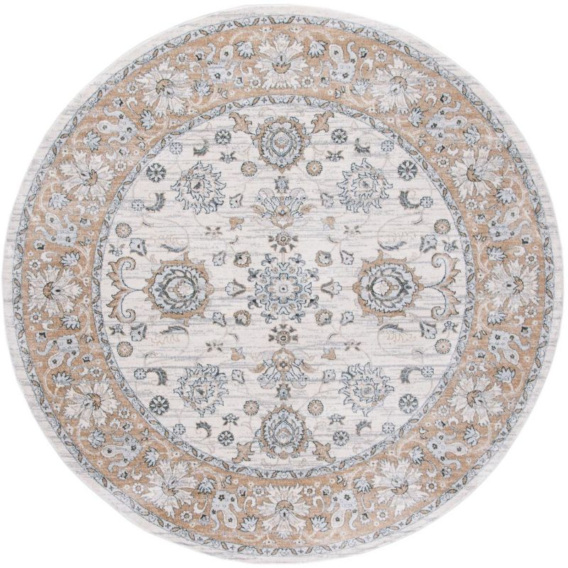 Isabella ISA940 Power Loomed Area Rug - Cream/Beige - 5'3" Round - Safavieh