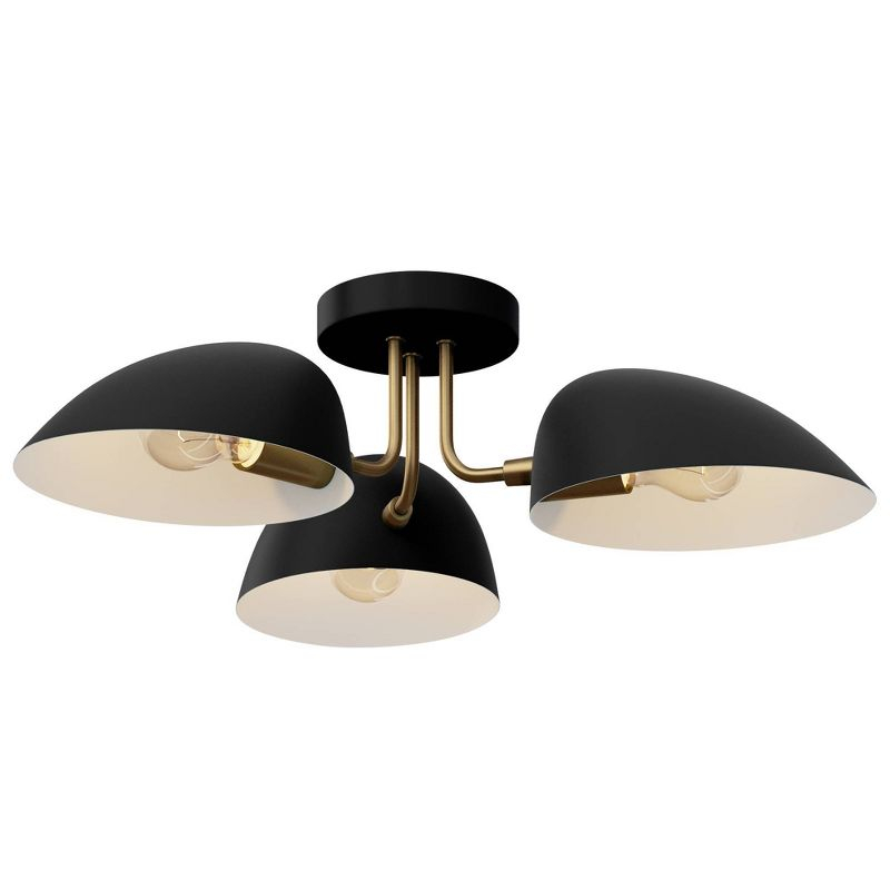Nathan James Argo Flush Mount Black/Gold