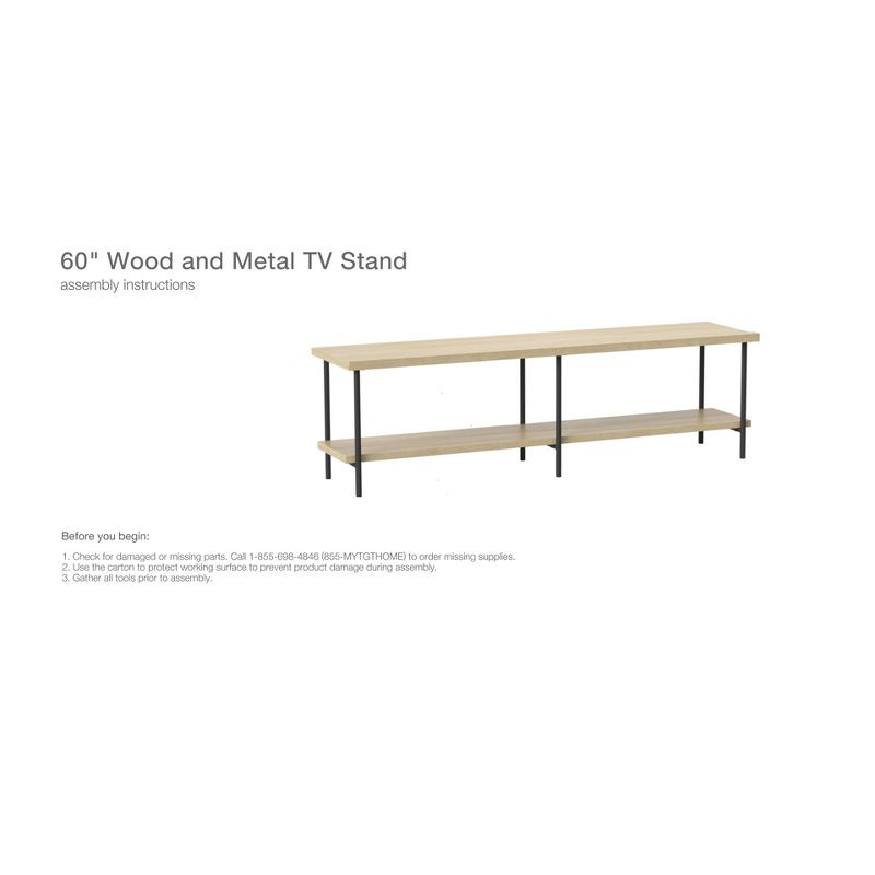 Wood and Metal Dorm TV Stand for TVs up to 60" Natural - Room Essentials™