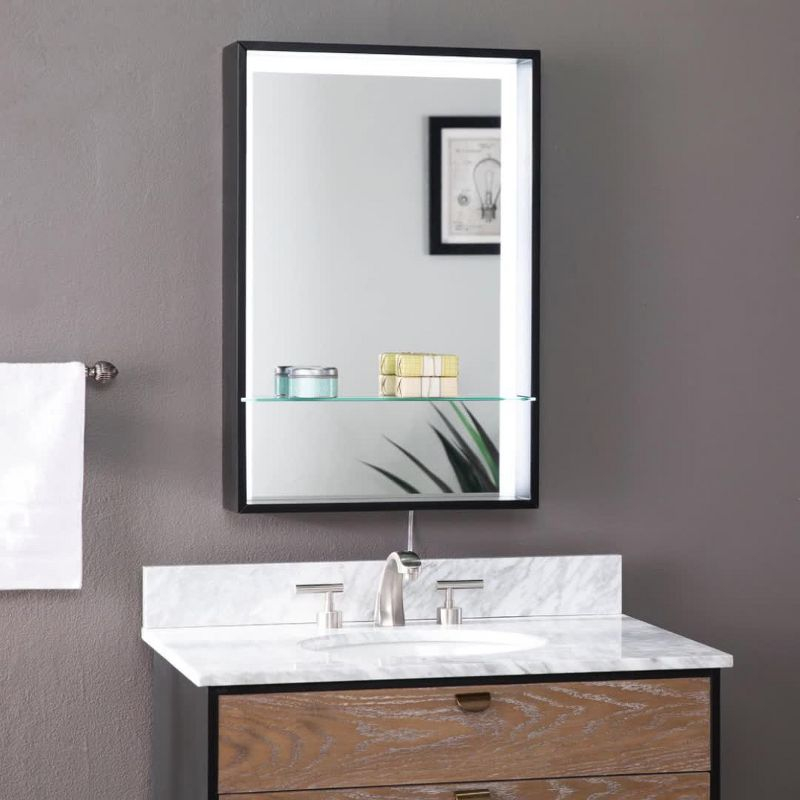 Wervin Lighted Mirror with Shelf - WS1095417 - Black - SEI