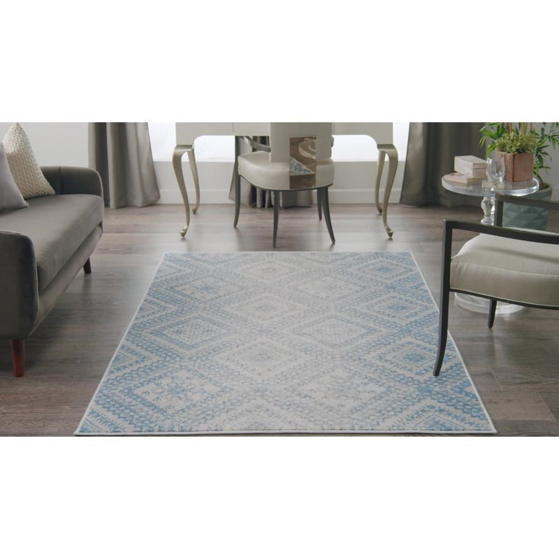 Nourison Whimsicle WHS17 Indoor only Area Rug - Ivory Blue 2' x 8'