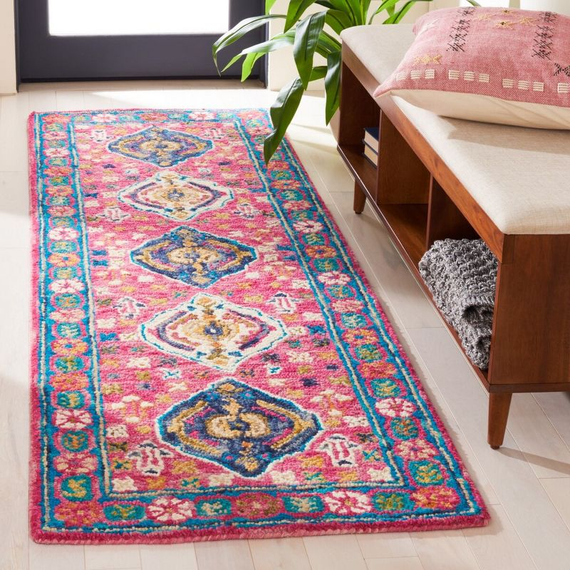 Aspen APN527 Hand Tufted Runner Rug - Red/Blue - 2'3"x7' - Safavieh.