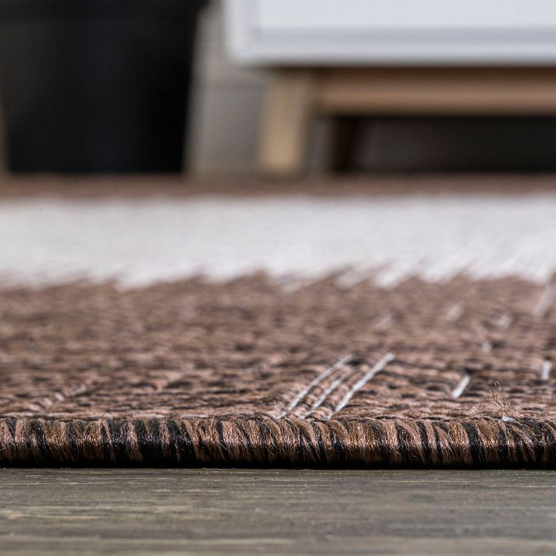 3'x5' Tavira Modern Strie' Indoor/Outdoor Area Rug, Brown/Beige - JONATHAN Y