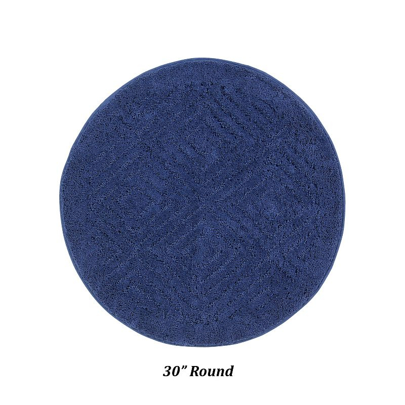 Better Trends Trier 100% Cotton Tufted Non-Skid Backing Bath Rug 30" x 30" Round - Blue