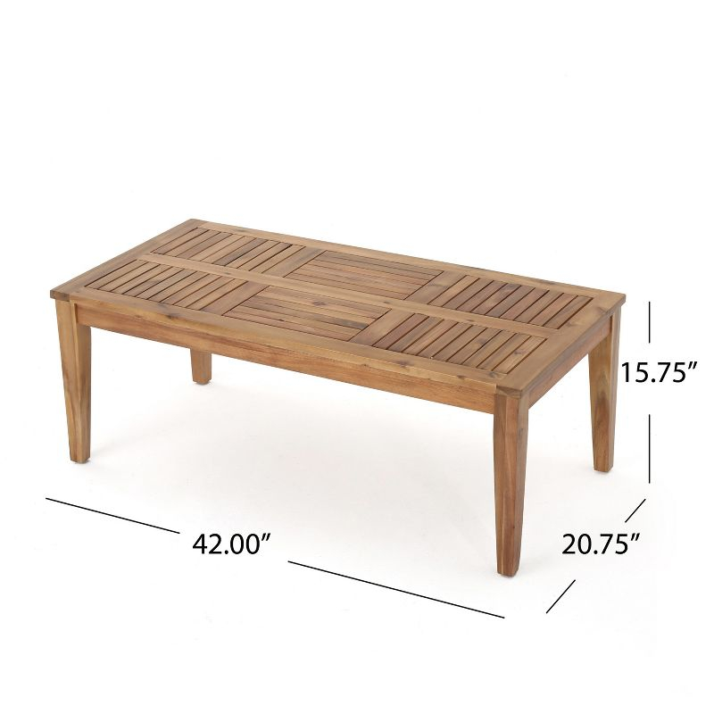 Christopher Knight Home Sewell Outdoor Acacia Wood and Wicker 3 Seater Sofa and Coffee Table Set, Gray/Natural Brown