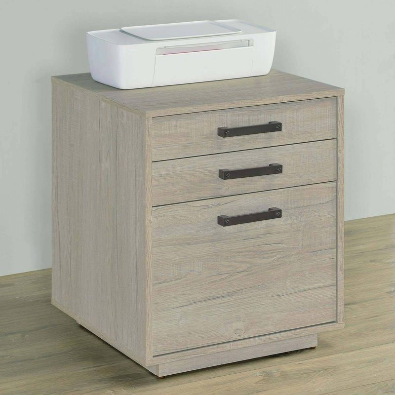 Coaster Loomis Modern 3 Drawer Wood File Cabinet Whitewashed Gray