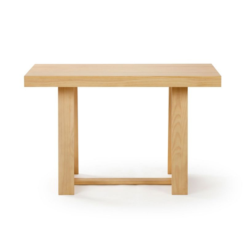 Plank+Beam 48" Dining Table for 4, Classic Farmhouse Solid Wood Kitchen Table, Blonde Wirebrush