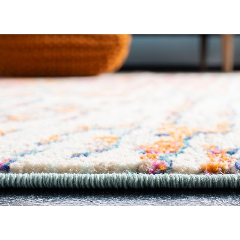 Madison MAD454 Power Loomed Indoor Area Rug - Light Blue/Orange - 5'x5' - Safavieh