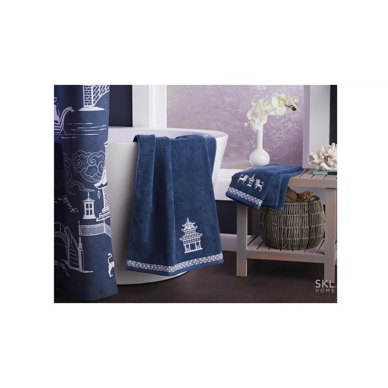 2pc Vern Yip Zodiac Monkey Hand Towel Set White - SKL Home