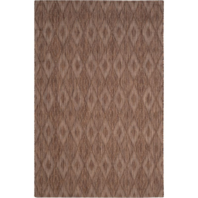 Courtyard CY8522 Power Loomed Indoor and Outdoor Area Rug - Brown/Brown - 6'7"x9'6" - Safavieh