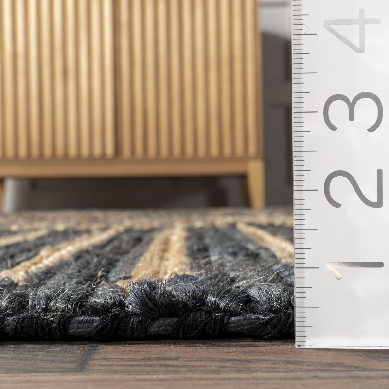 Nuloom Grassland Handwoven Jute Area Rug, 5' x 8', Black