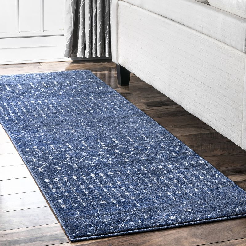 nuLOOM Moroccan Blythe Area Rug, Runner 2' 8" x 8', Dark Blue