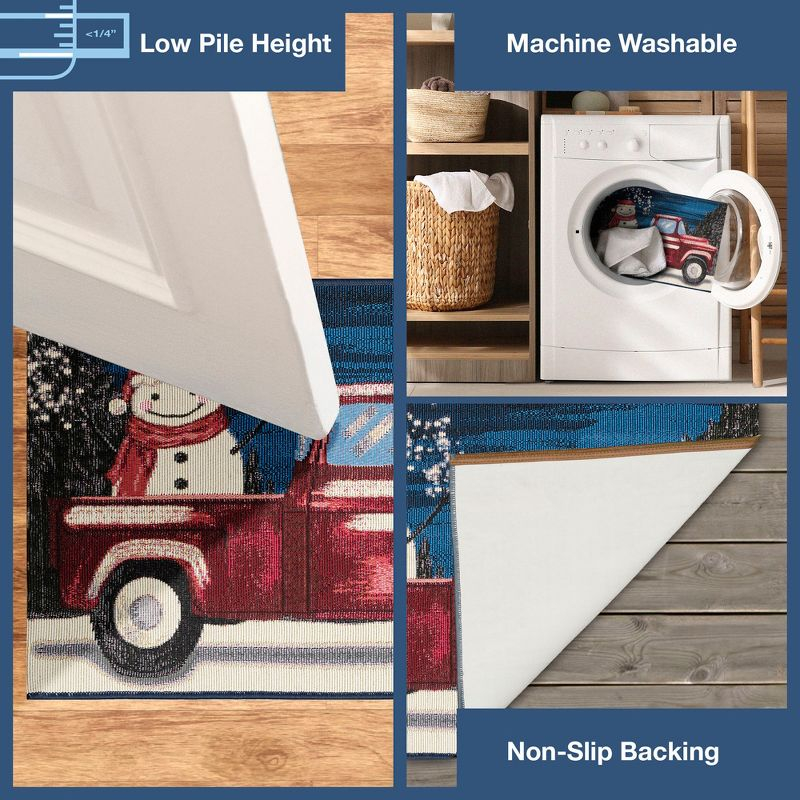 Liora Manne Esencia Truck Load Of Cheer Indoor/Outdoor Mat Midnight 2' x 2'10"