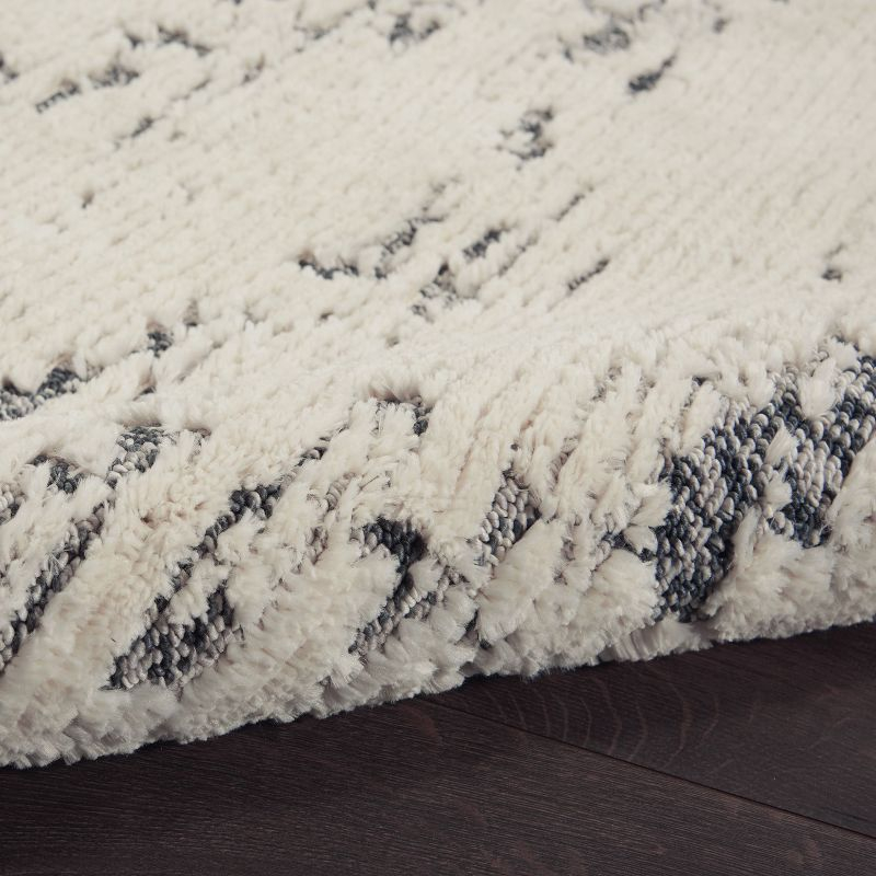 Nourison Textured Contemporary Plush Indoor Area Rug Ivory Blue 7'10" x 9'10"