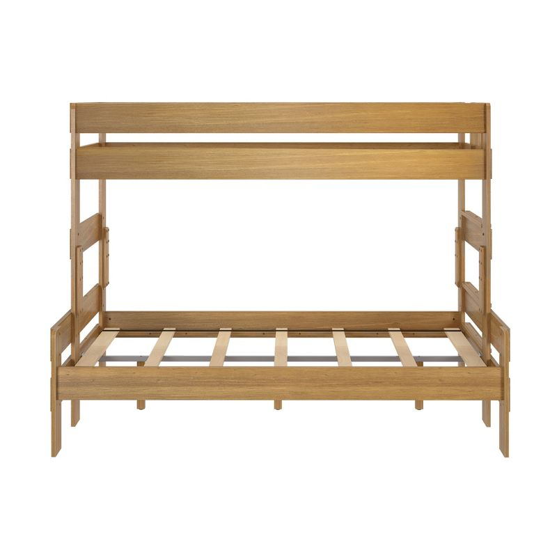 Max & Lily Solid Wood Bunk Bed, Twin XL over Queen Modern Farmhouse Platform Bed Frame For Kids