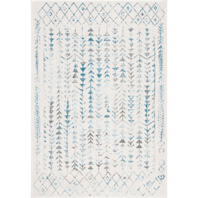 Tulum TUL262 Power Loomed Area Rug - Ivory/Turquoise - 6'x9' - Safavieh.