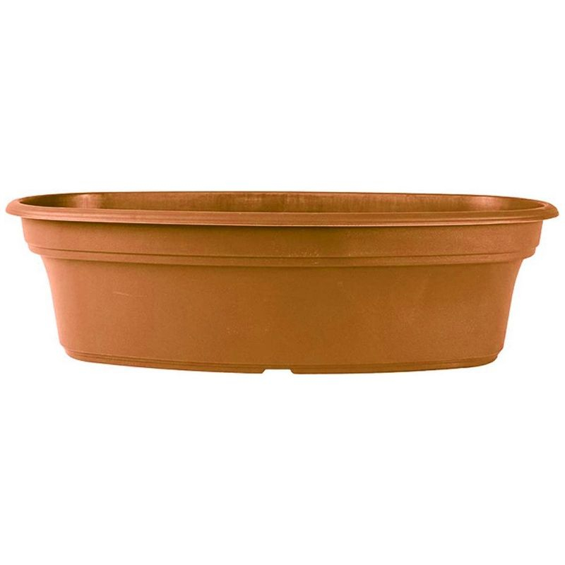The HC Companies Panterra Oval Plastic Outdoor/Indoor Planter, Clay Colored, 12in