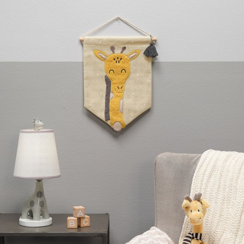 Lambs & Ivy Giraffe Canvas Banner Nursery Wall Art / Wall Hanging - Yellow