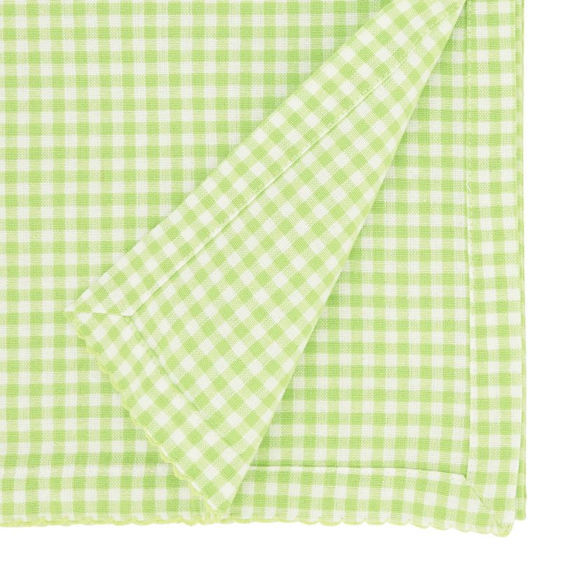Saro Lifestyle Traditional Gingham Table Runner, Green, 16"x72"