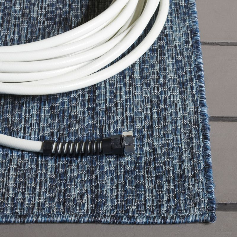 Beach House BHS260 Machine Made Loomed Area Rug - Navy - 6'-7" X 6'-7"  Square - Safavieh