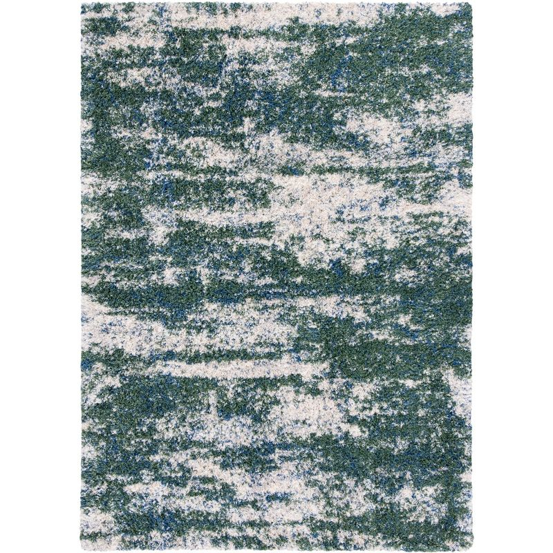 Berber Shag BER219 Power Loomed Area Rug - Green/Beige - 5'3"x7'6" - Safavieh.