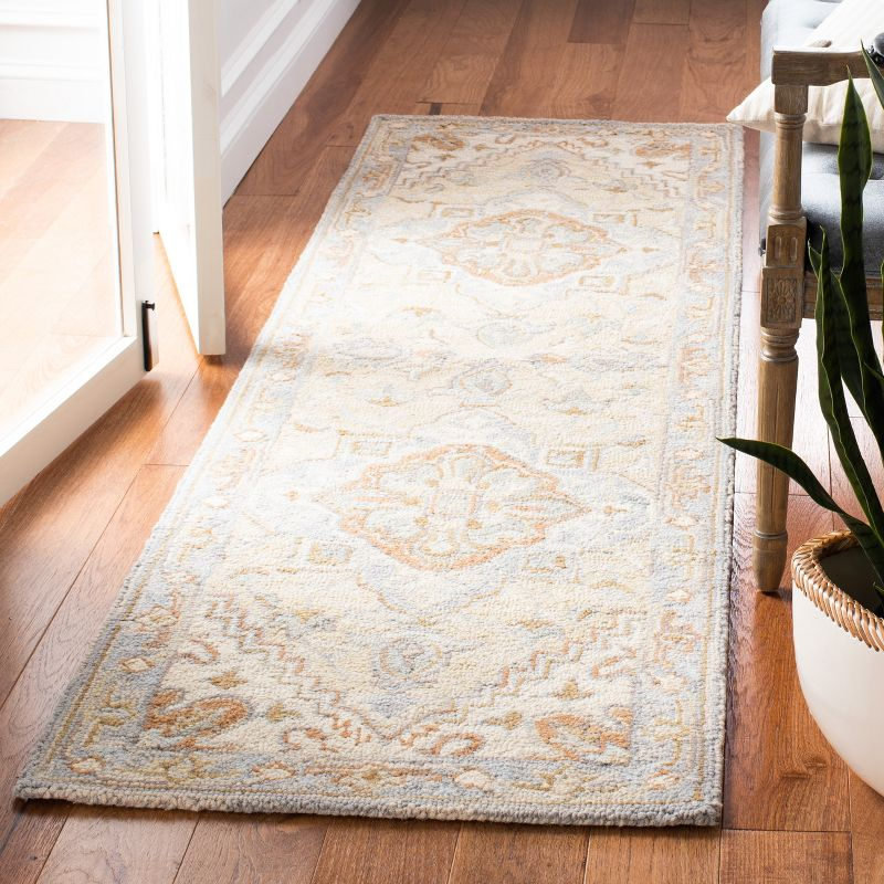 Heritage HG920 Hand Loomed Runner Rug - Beige/Grey - 2'3"x8' - Safavieh.