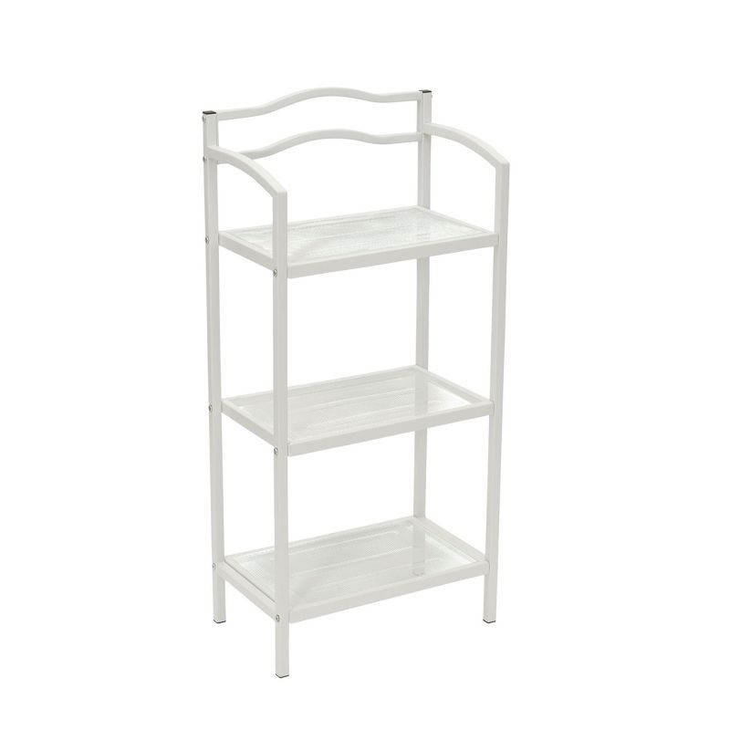 3-Tier Metal Bathroom Storage Shelf, White