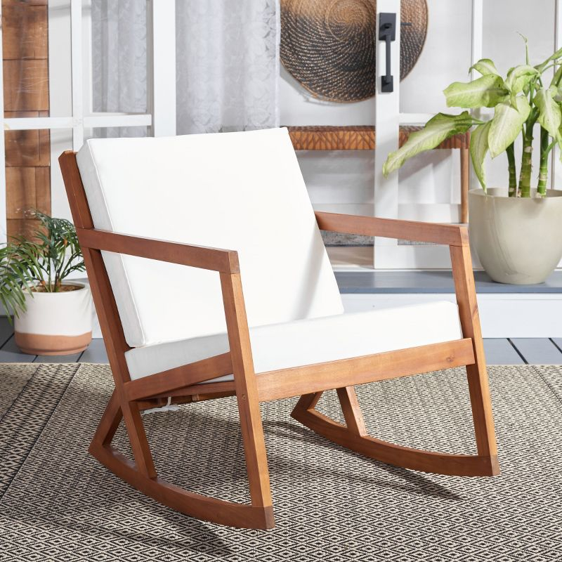 Vernon Rocking Chair Indoor/Outdoor - PAT7013 - Natural/Beige - Safavieh