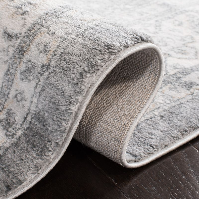 Isabella ISA916 Power Loomed Area Rug - Grey/Cream - 4'x4' - Safavieh.