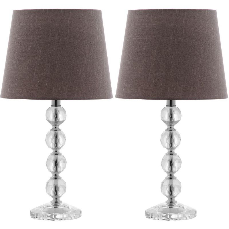 Nola 16 Inch H Stacked Crystal Ball Lamp (Set of 2) - Clear - Safavieh.