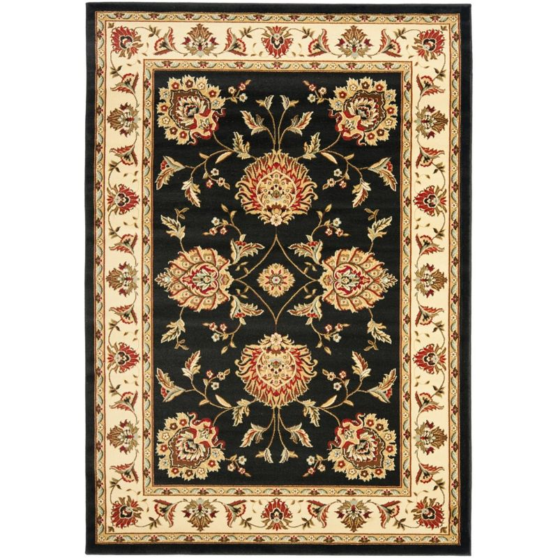 Lyndhurst LNH555 Power Loomed Area Rug - Black/Ivory - 5'3"x7'6" - Safavieh