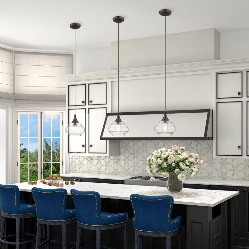 Livex Lighting Art Glass 1 - Light Pendant in  English Bronze