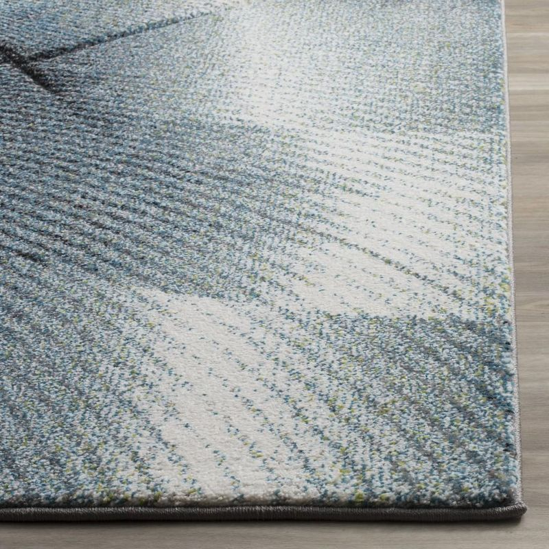 Hollywood HLW715 Machine Made Accent Rug - 2'7"x5' - Grey/Teal - Safavieh