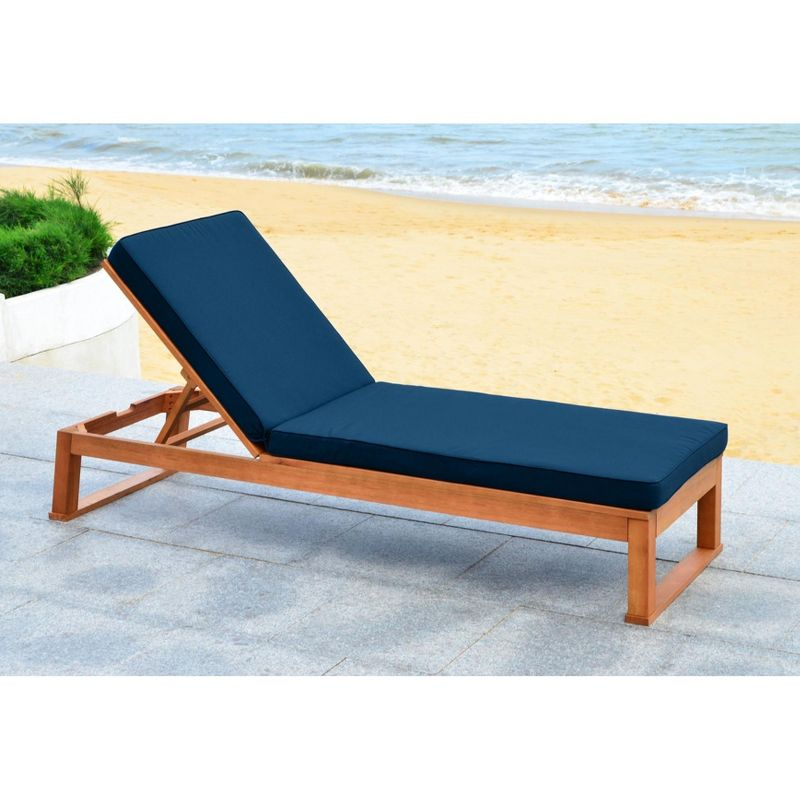 Solano Sunlounger - Outdoor - PAT7024 - Natural/Navy -Safavieh