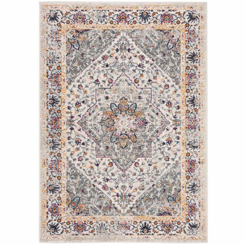 Evoke EVK288 Power Loomed Indoor Area Rug - Ivory/Grey - 6'7"x9' - Safavieh