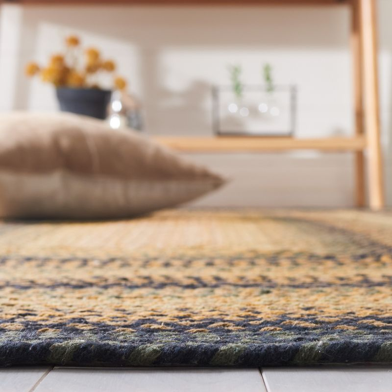 Braided BRD651 Flat Weave Indoor Area Rug - Gold/Sage - 4'x6' - Safavieh
