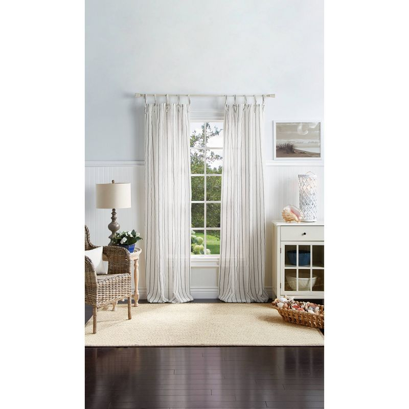 84"x37" Martha Stewart 2pk Laguna Striped 84" Curtain Panel Gray