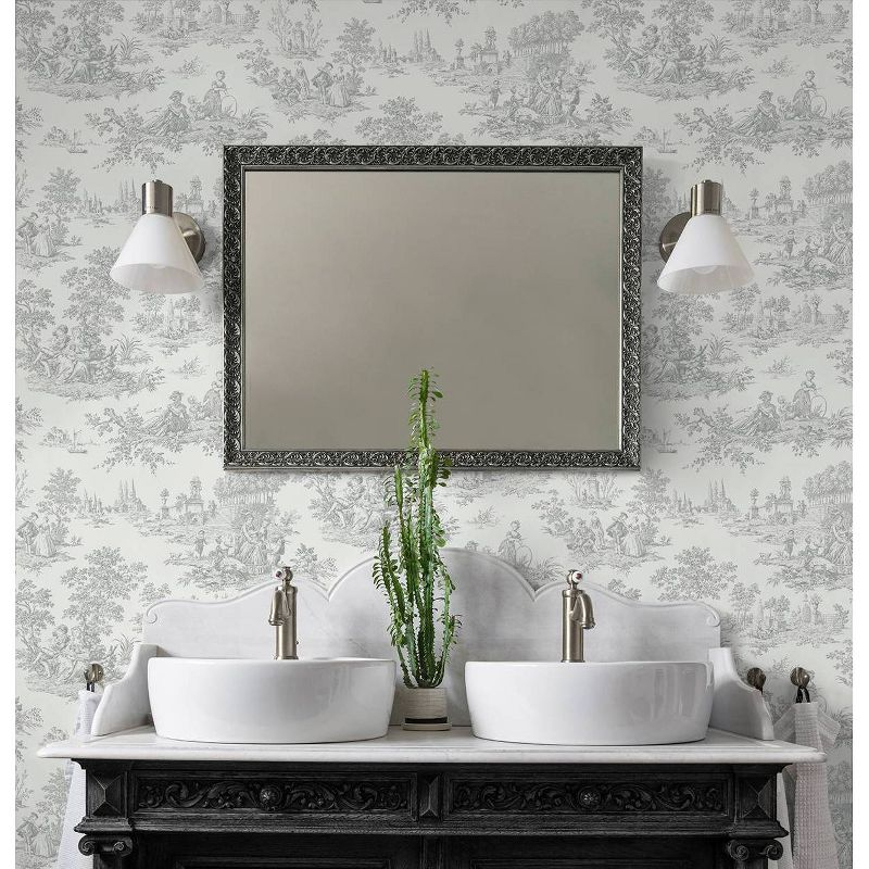 NextWall Argos Gray Chateau Toile Peel and Stick Wallpaper