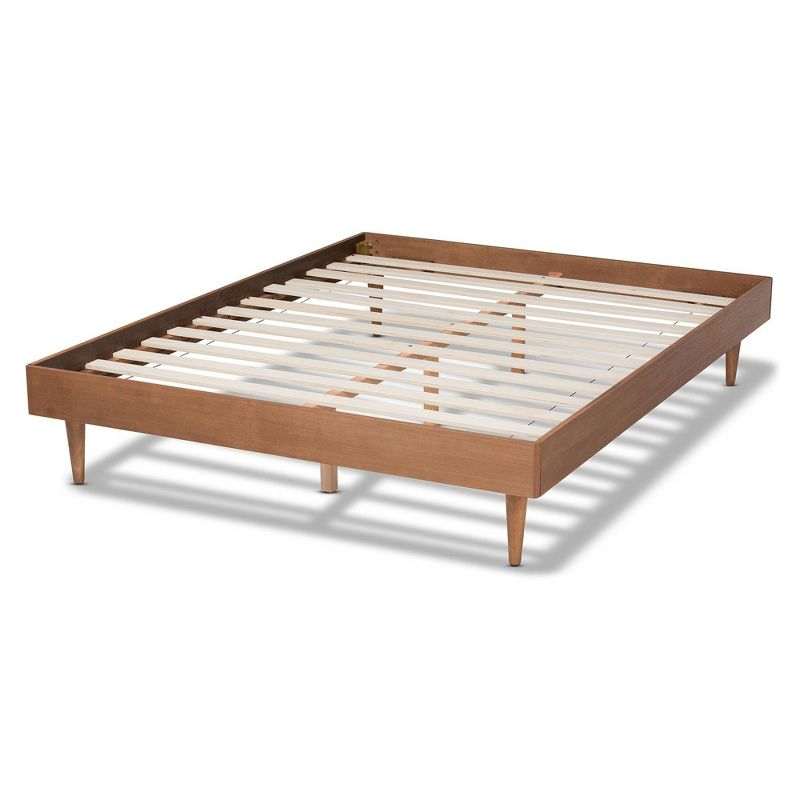King Rina Wood Bed Frame Ash Walnut - Baxton Studio