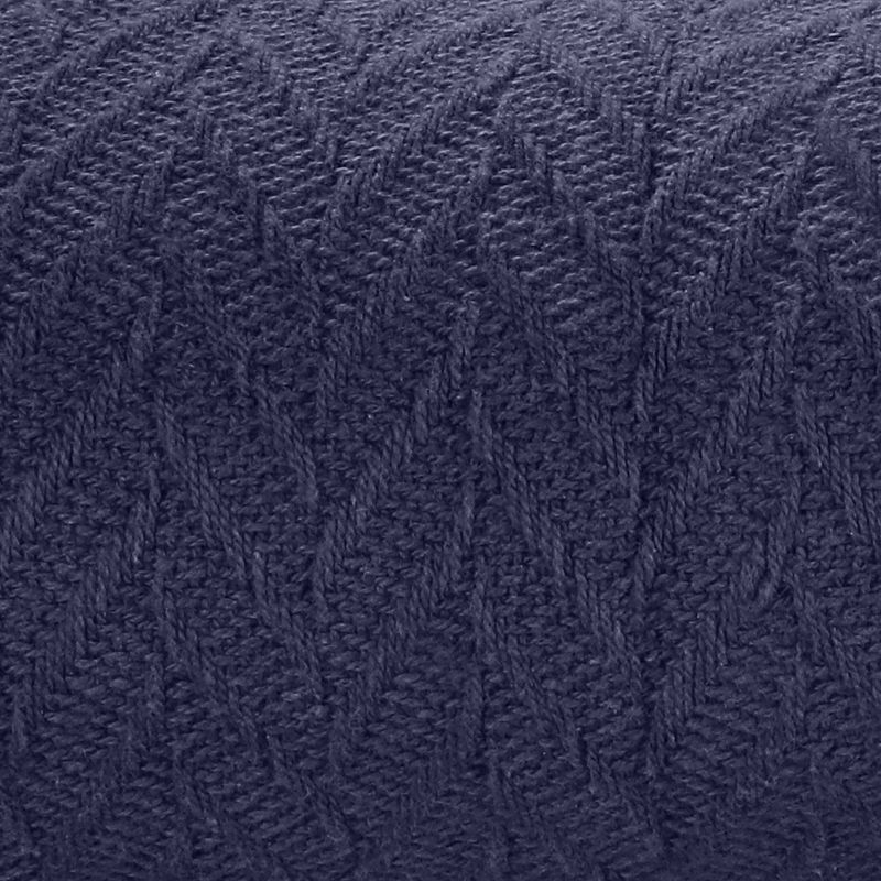 Bed Blanket | Soft 100% Cotton | Herringbone Design | All-Season Thermal Layering by California Design Den - Navy, Twin (62" x 94")