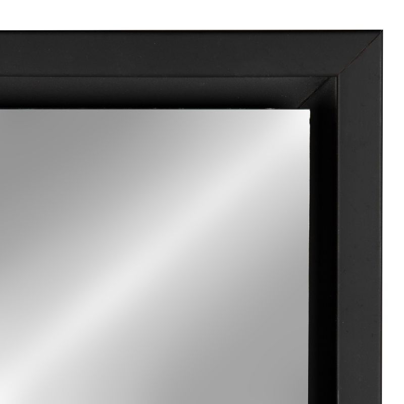 16" x 48" Evans Framed Wall Panel Mirror Black - Kate and Laurel: Contemporary Full Body, Floating Design, Easy Mount
